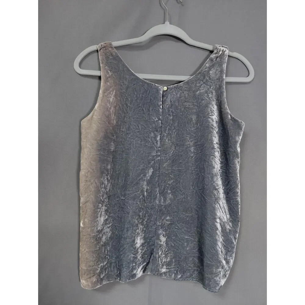 J.Crew Gray Scoop Neck Velvet Sleeveless Lightweight Tank Women Size 2